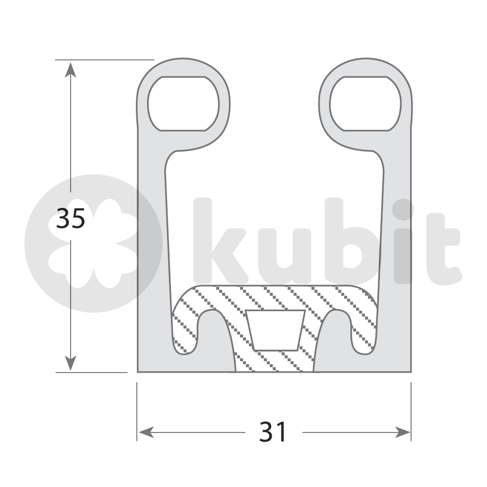 Burlete de Arrastre Serie 2340 - Caffsa (Rollo 12 mts)