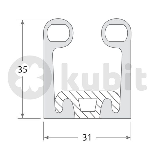 Burlete de Arrastre Serie 2340 - Caffsa (Rollo 12 mts)